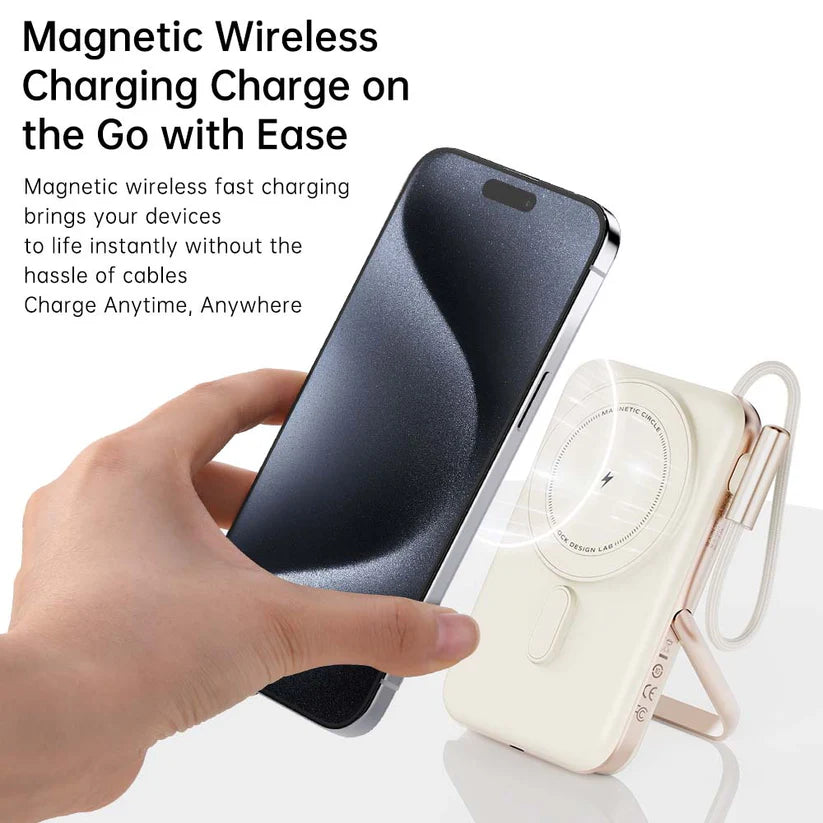 [ROCK 2-in-1 Magnetic Wireless Power Bank – 10,000mAh | 30W PD Fast Charging]