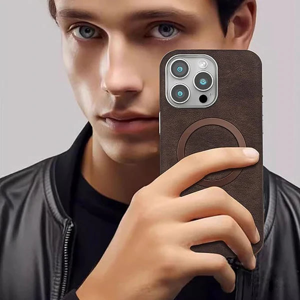 Classic Vintage Leather Magnetic Case for iPhone Series