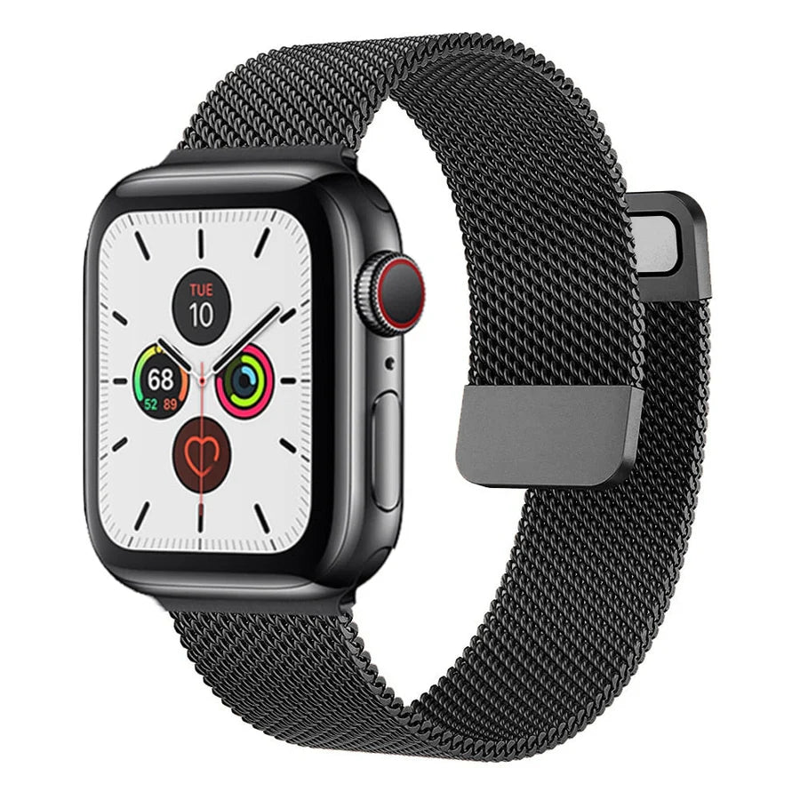 Black Milanese Loop Watch Strap – Premium Stainless Steel Mesh Band