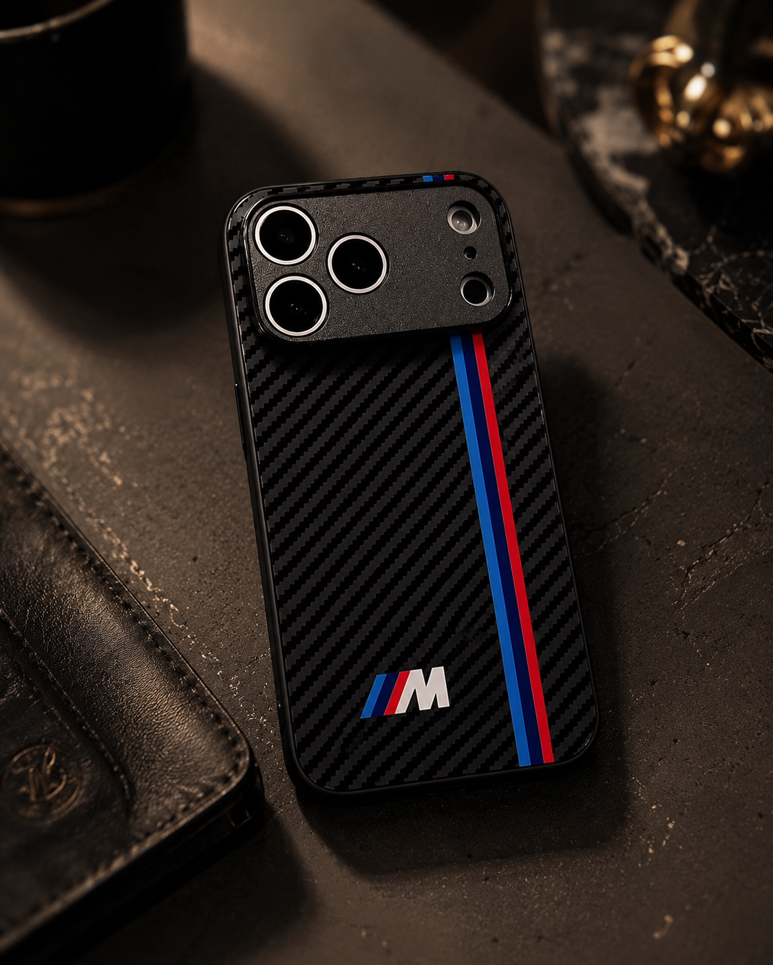 Luxury Carbon Fiber Back Cover Magnetic Phone Case
