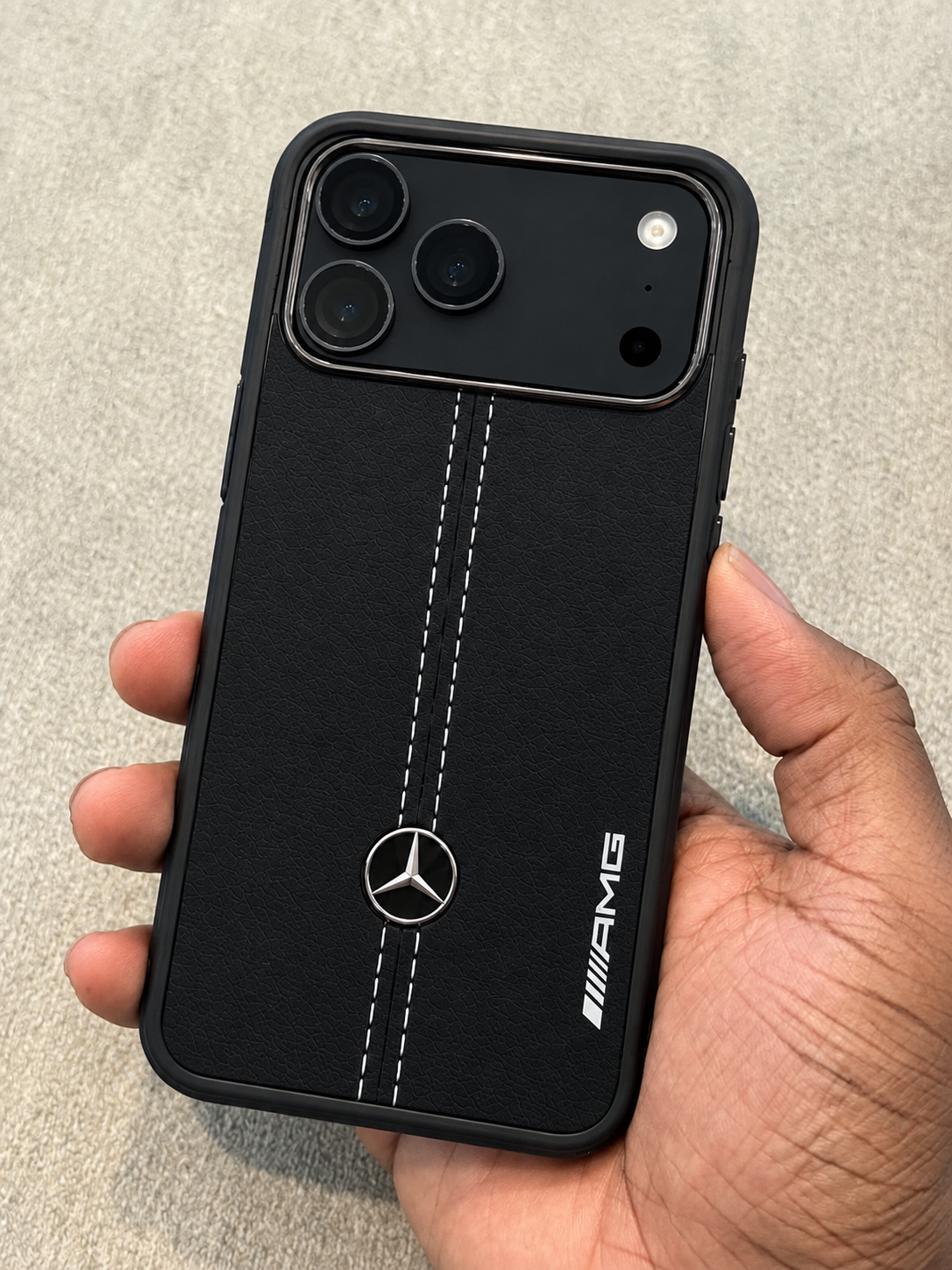 Luxury Leather Mercedes AMG iPhone Case