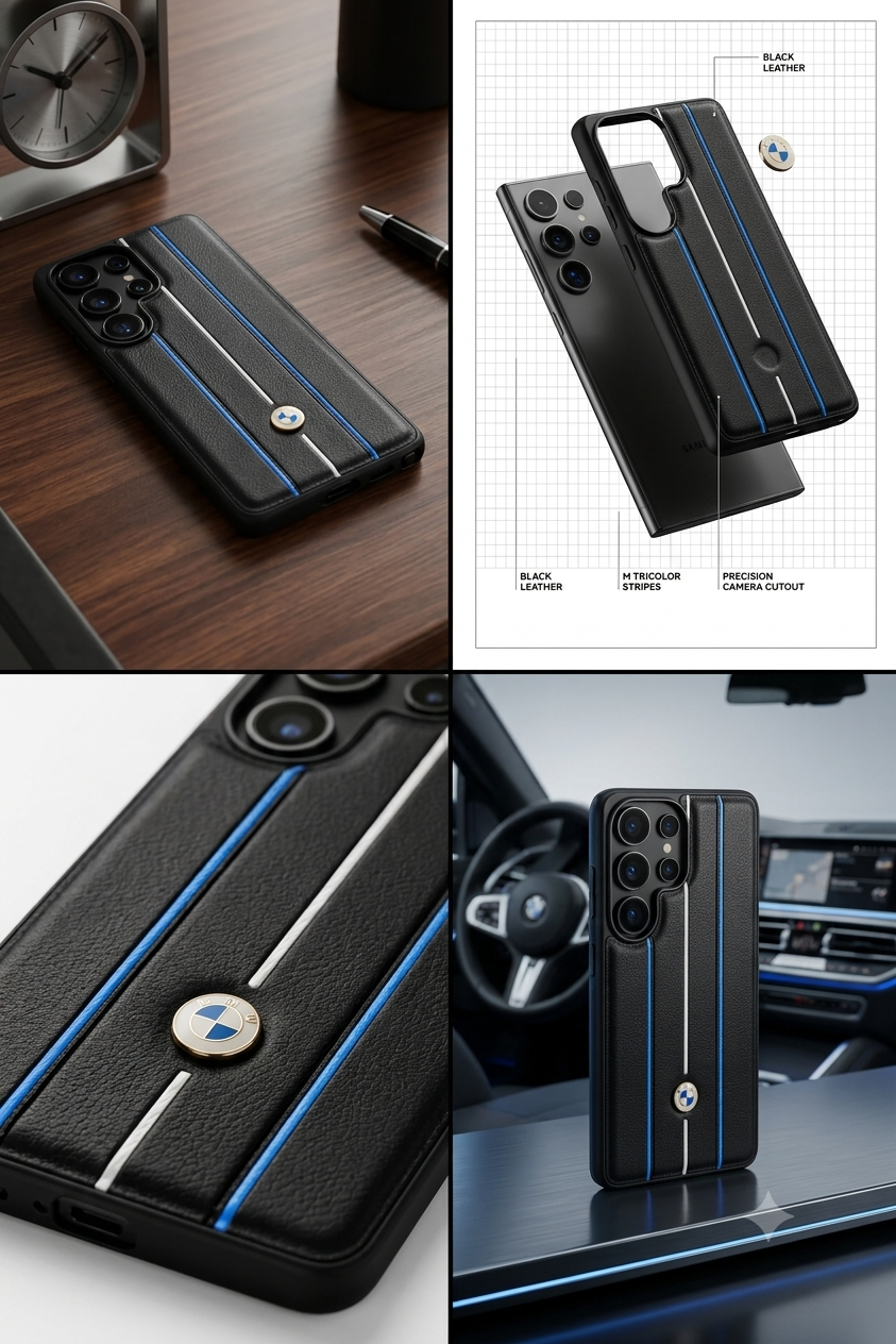 BMW Leather Case Smartphone Showcase for Samsung S Series