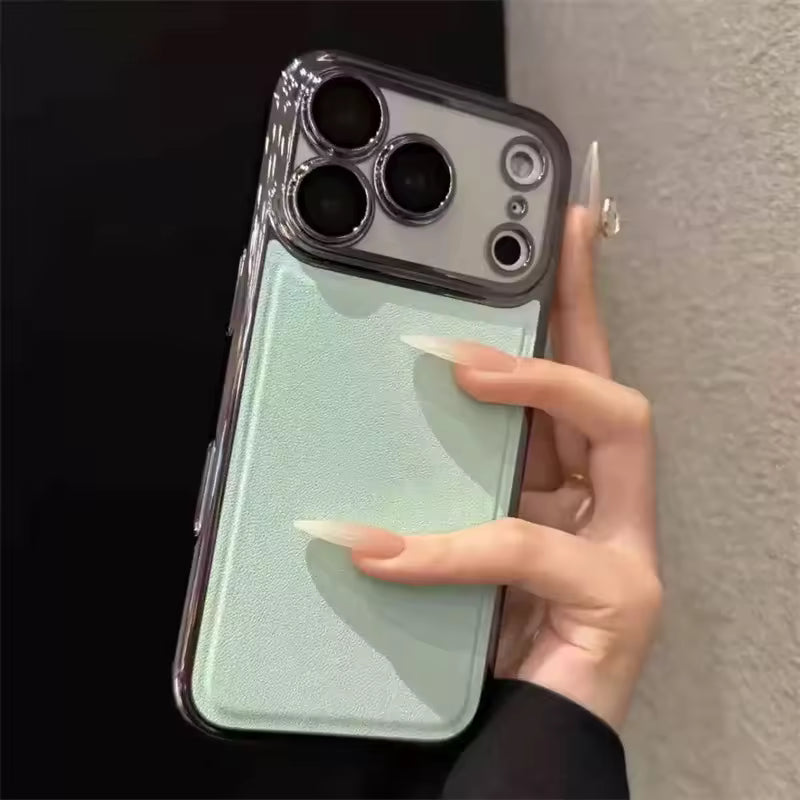 Luxury Litchi Patterned Electroplating for iPhone Cases