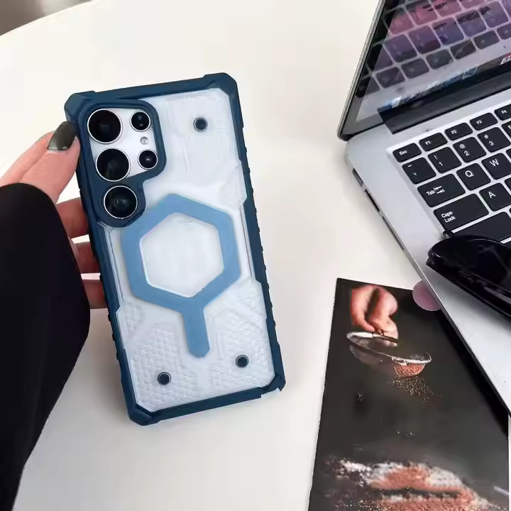 Military-Grade Pathfinders Clear Magnetic Case for Samsung S Series  Wireless Charging Case