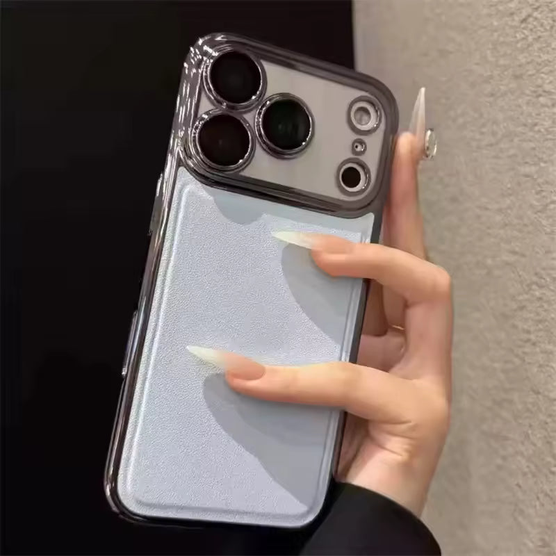 Luxury Litchi Patterned Electroplating for iPhone Cases