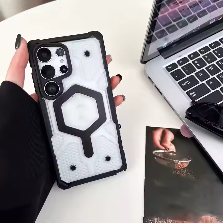 Military-Grade Pathfinders Clear Magnetic Case for Samsung S Series  Wireless Charging Case