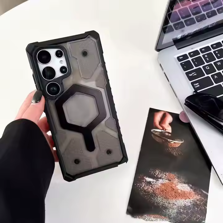 Military-Grade Pathfinders Clear Magnetic Case for Samsung S Series  Wireless Charging Case