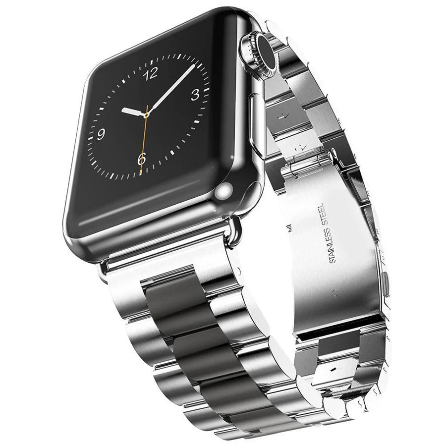Silver/Black Vintage Metal Strap For Apple Watch