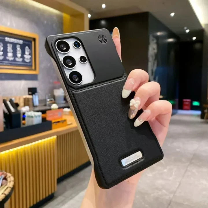 Premium Metallic AeroFLex Leather Case With Aroma Perfume Cover Compatible For Samsung S Series