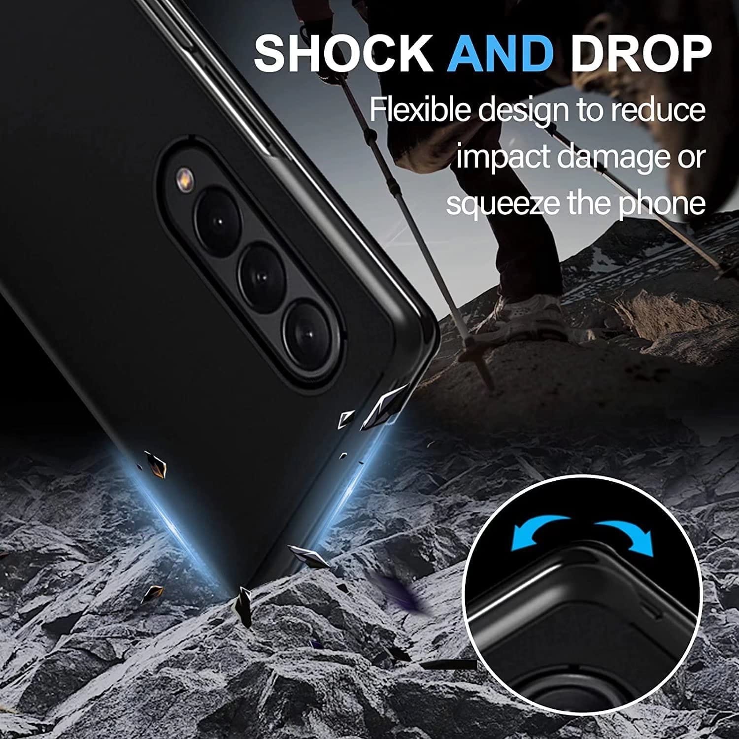 Flip Plating Mirror Case with Stand Function,PC/PU Translucent Clear View Shockproof Phone Protective Case Cover for FOLD