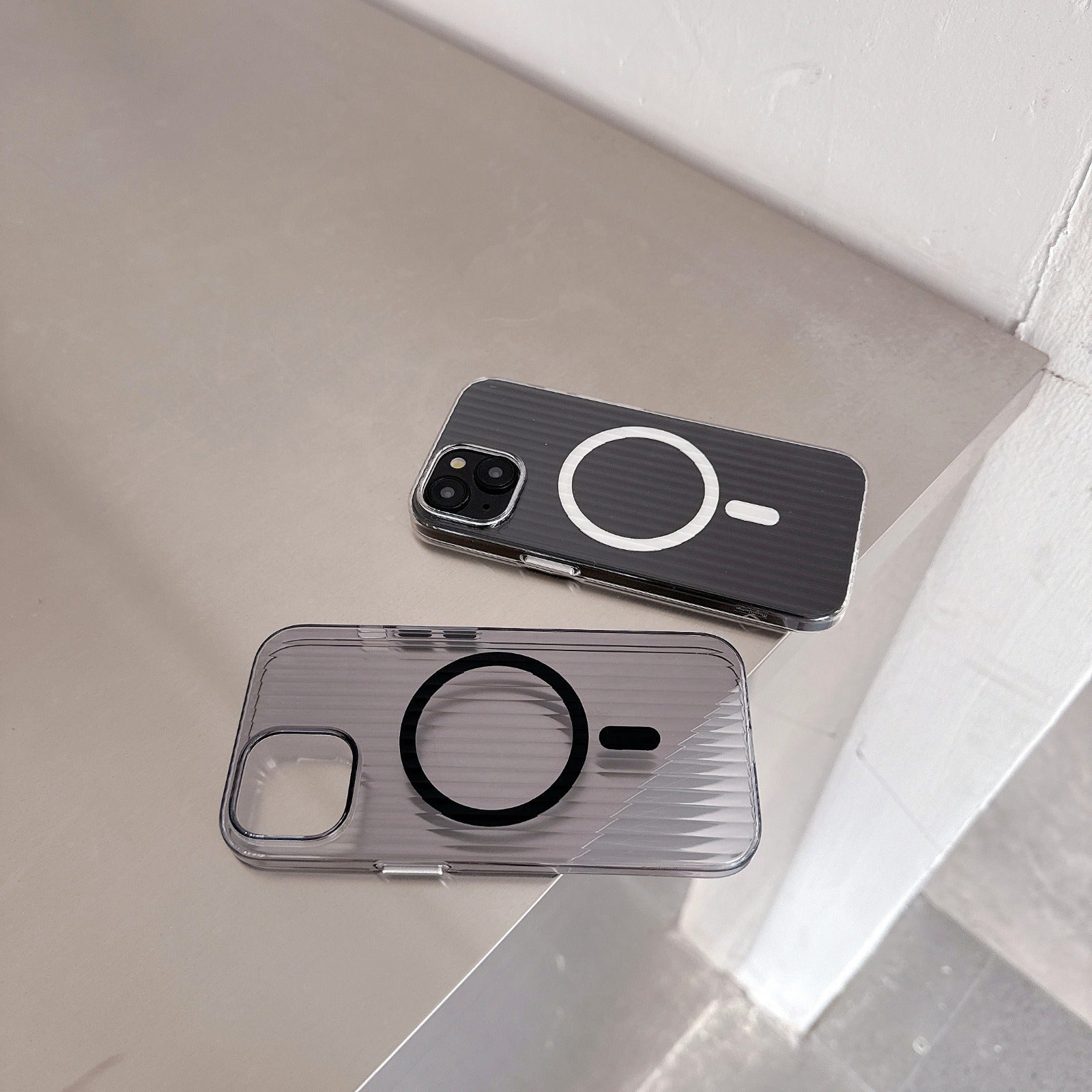 Glossy Wavy Texture Magnetic Wireless Charging Phone Case for iPhone Series