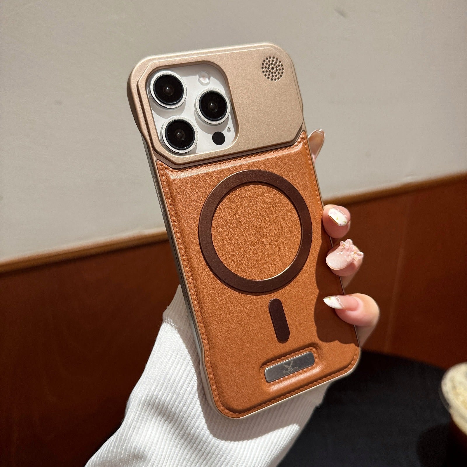 Premium Metallic AeroFLex Leather Case With Aroma Perfume Cover Compatible For iPhone Series