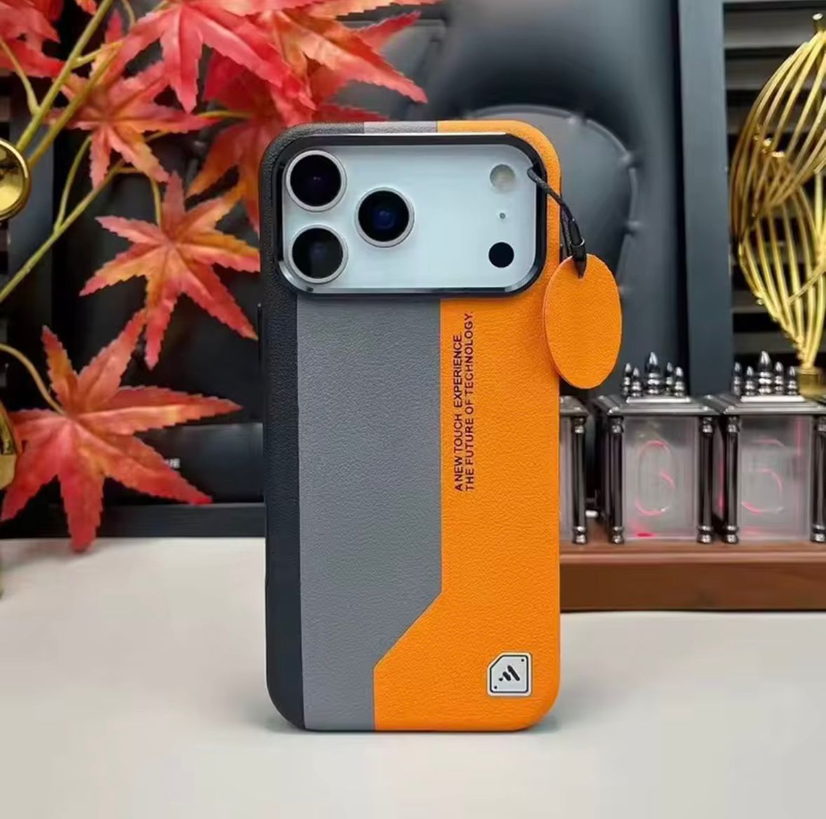 Premium Dual-Tone Shockproof Leather Texture Phone Case with Camera Protection