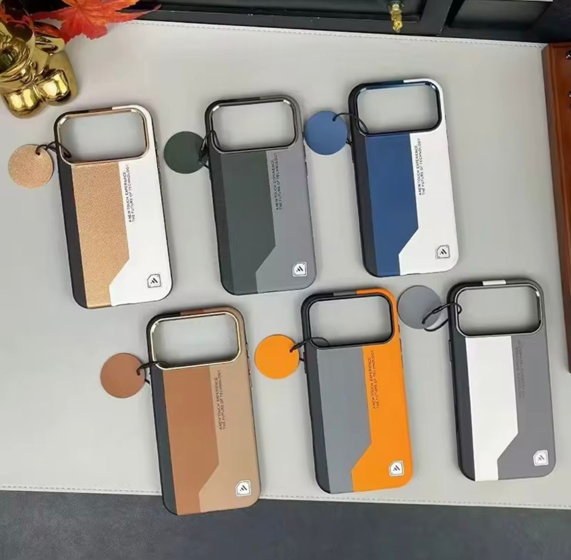 Premium Dual-Tone Shockproof Leather Texture Phone Case with Camera Protection