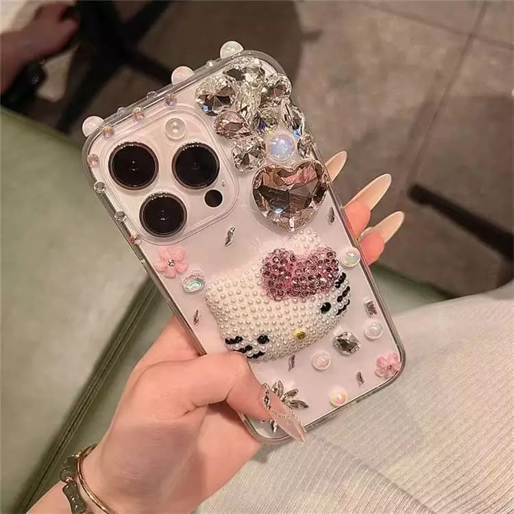 KITTY STONE CASE WITH TOP FINISHING AVAILABLE IN ALL IPHONE MODELS