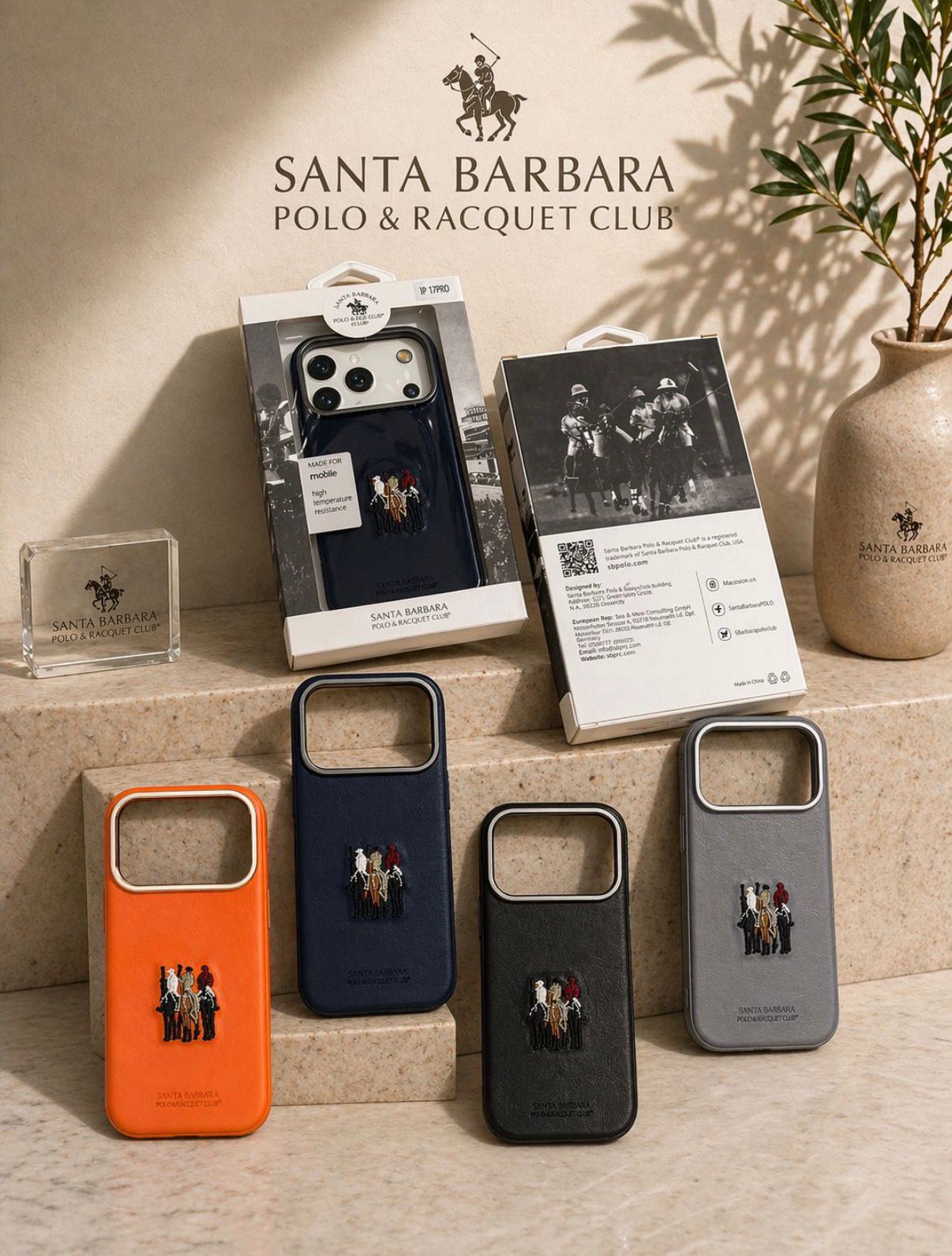 Business Style Polo Justin Embroidery Shockproof Magnetic Case for iPhone Series