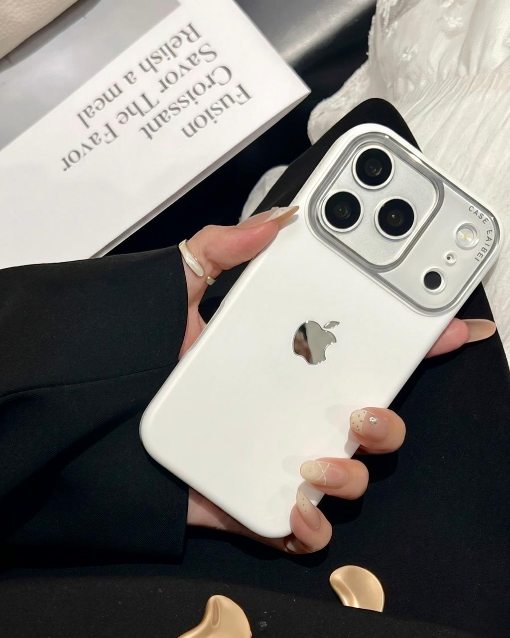Luxury Silicone iPhone Case with Metal Camera Lens Protection