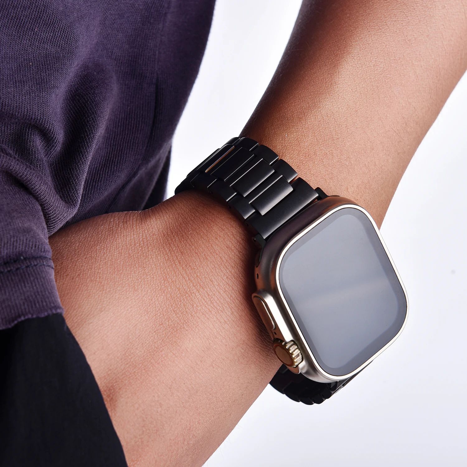 Black Stainless Steel Watch Strap