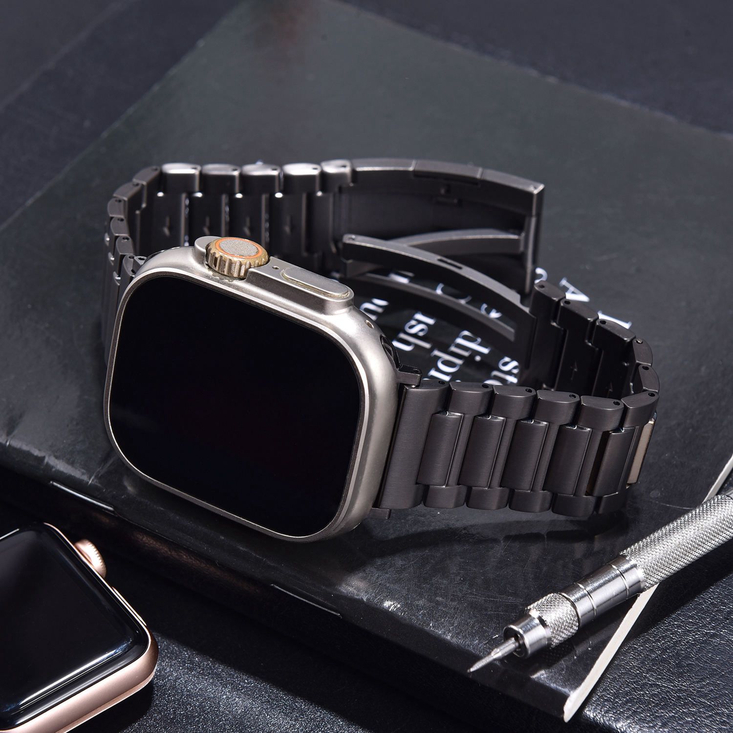Black Stainless Steel Watch Strap