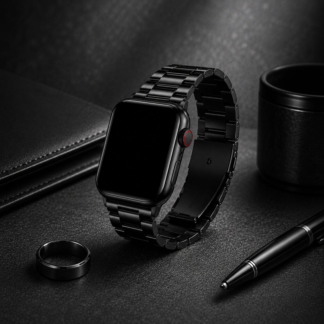 Black Stainless Steel Watch Strap
