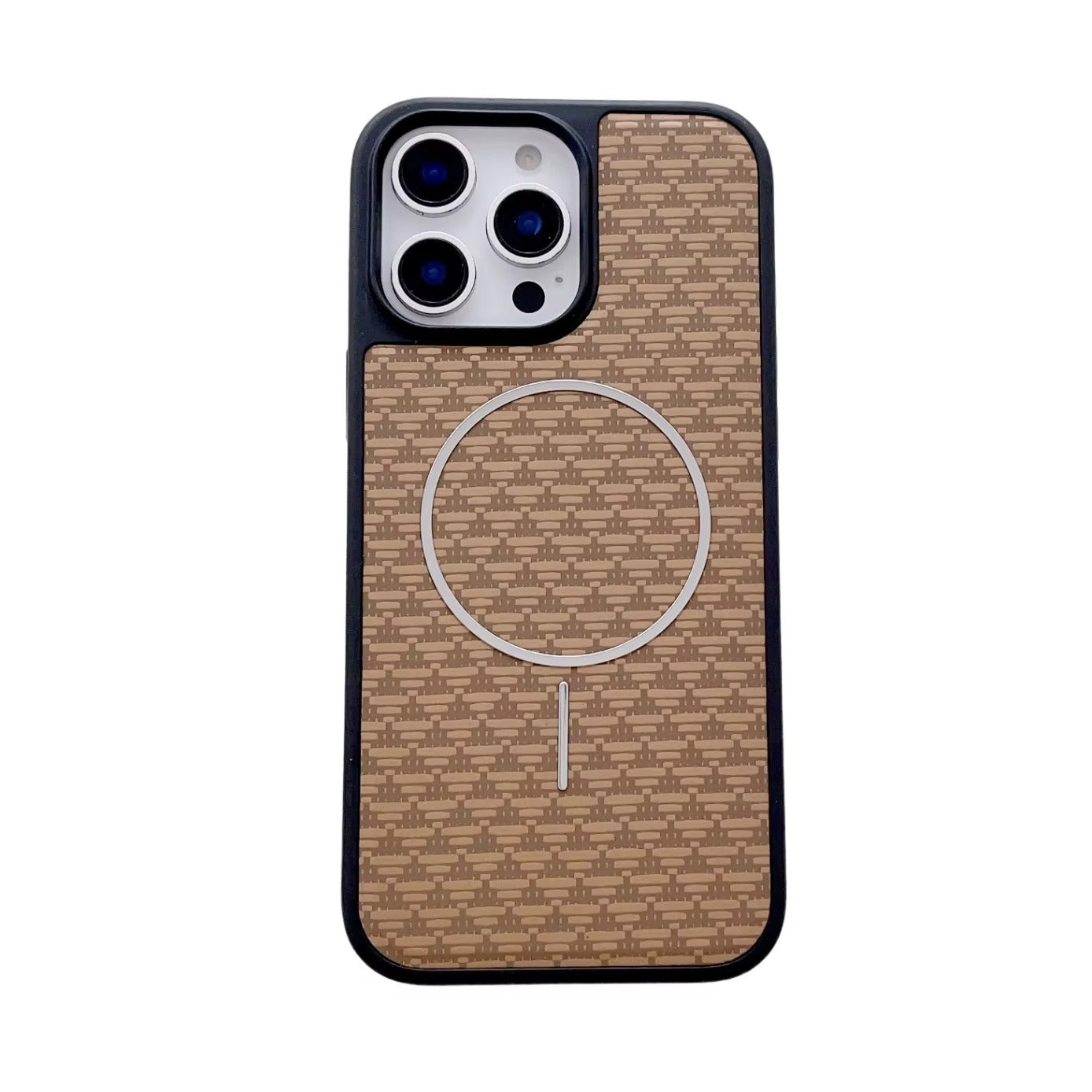 Sports Design Carbon Fiber Pattern Magnetic Protection Cover for iPhone Series Includes Camera Protector